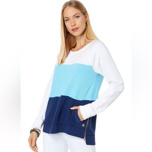 Lilly Pulitzer Beach Comber Pullover Womens Medium Low Tide Navy Size M